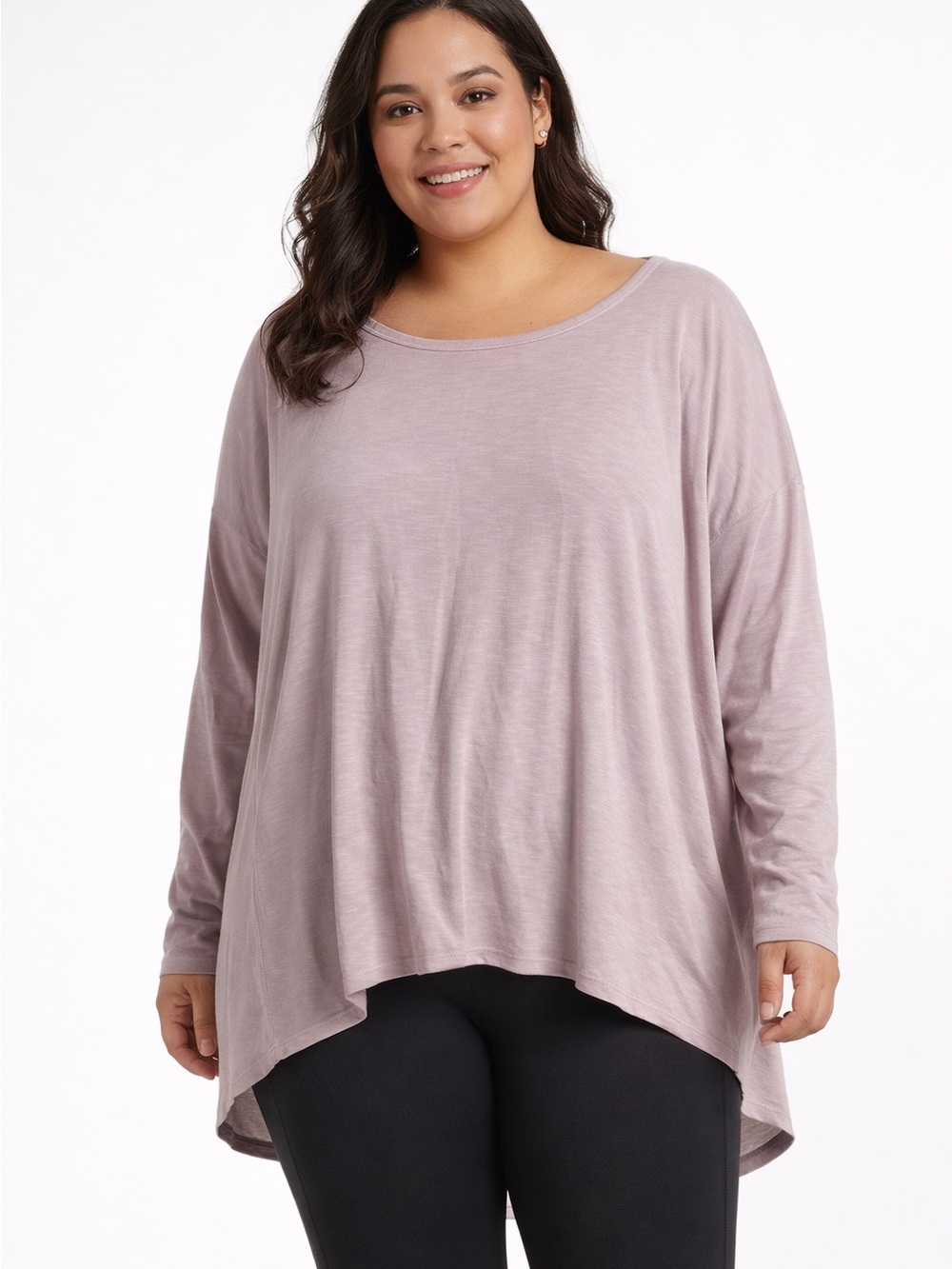 Calia by Carrie Underwood Flowy Lavender Long Sleeve Relaxed Top 2X Comfy Gym